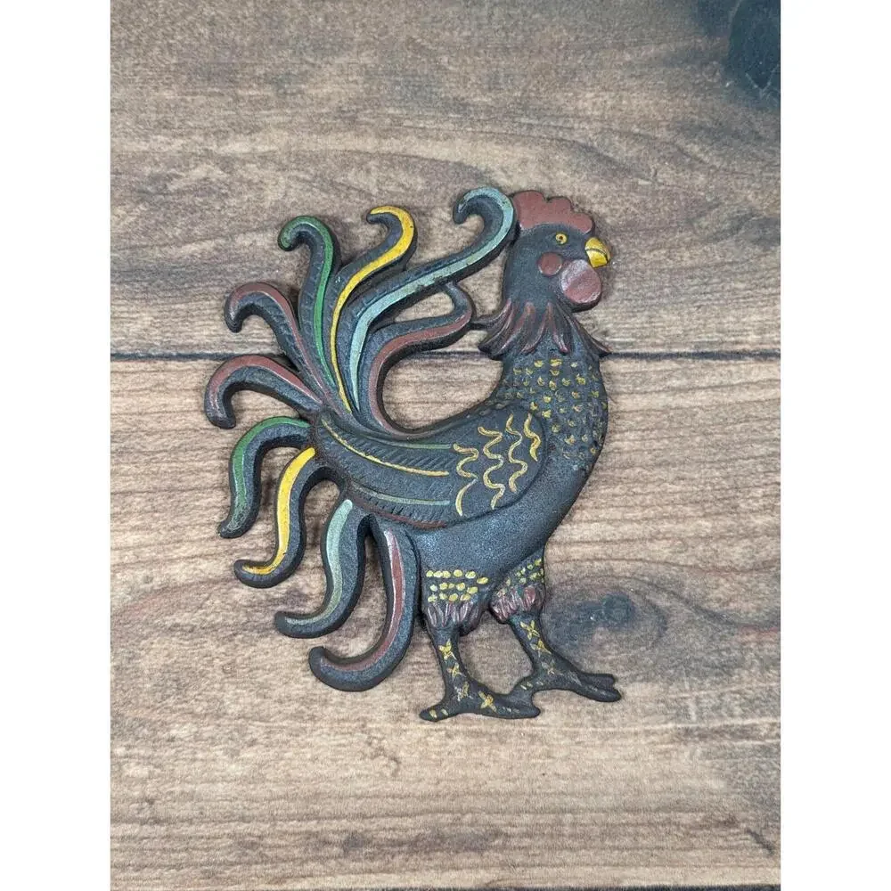 Vintage Cast Iron Metal Rooster Wall Hanging Trivet Country Decor‎ Wilton